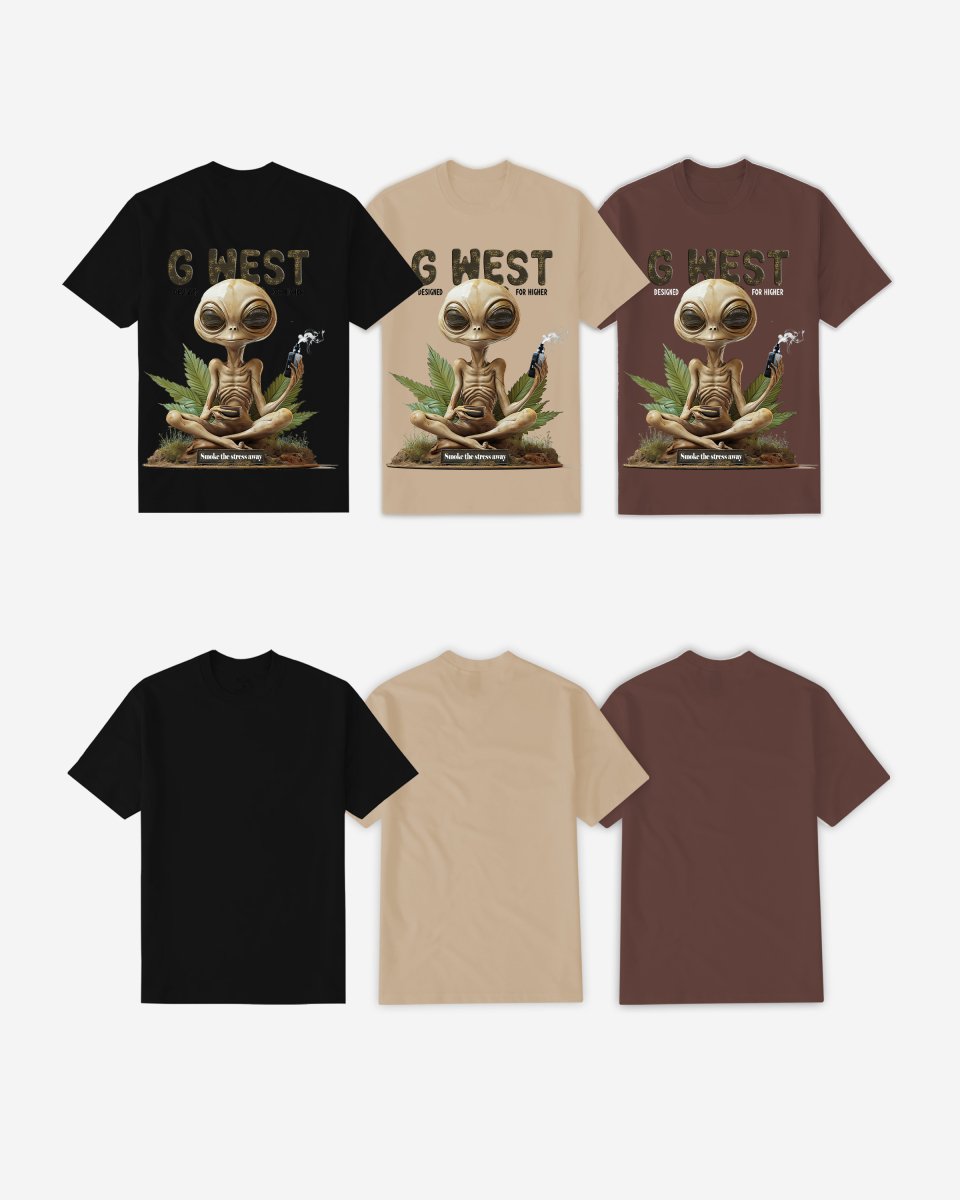 G West Smoking Alien T-Shirt Mens