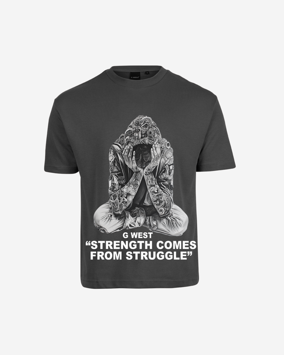 G West Strength Come From Struggle Oversized T-Shirt Mens