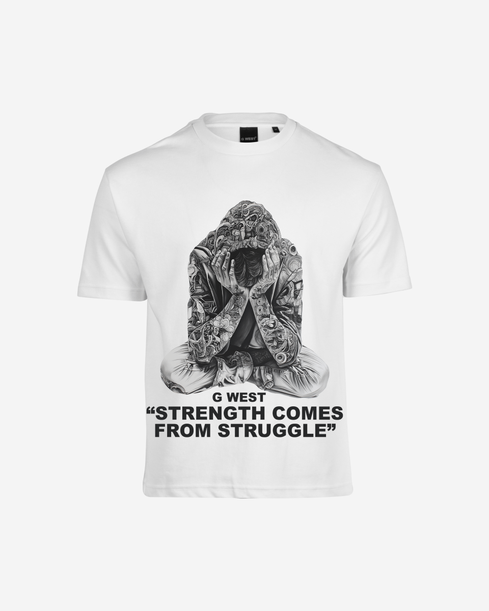 G West Strength Come From Struggle Oversized T-Shirt Mens